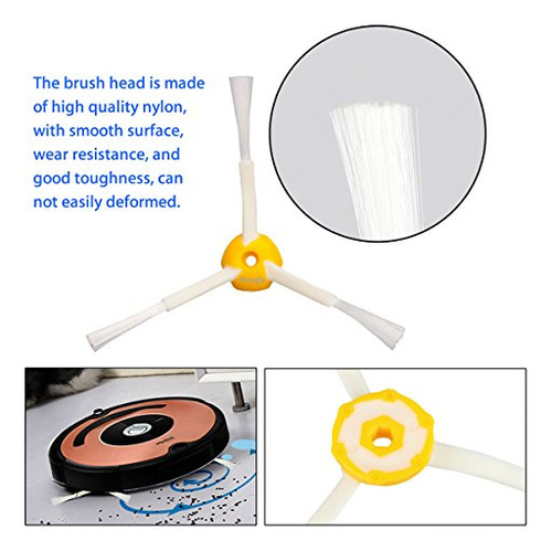 Cepillo Lateral Hongfa 694 De 3 Brazos Para I-robot Roomba,