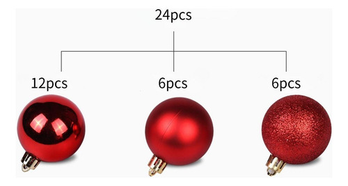 48 Adornos Navideños Para Árbol De Navidad, 4 Centímetros