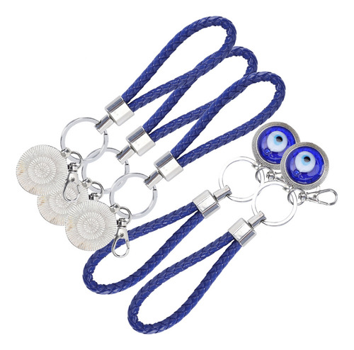 Llavero Lucky Eye Con Colgante De Amuleto Turco Azul, 5 Unid
