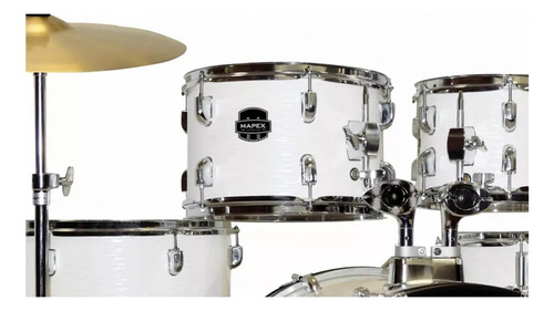 Bateria Mapex White Thin Grain CM5294FT 5 Pçs Bumbo22 Edição Limitada
