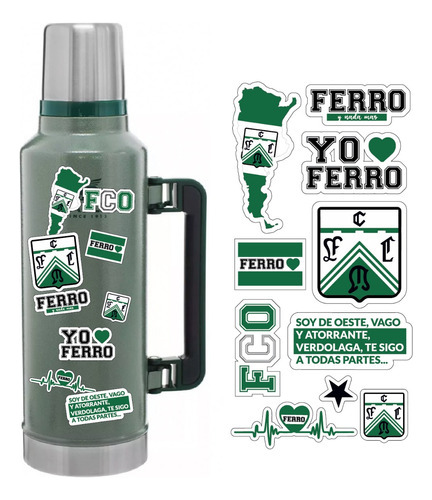 Stickers Calcos Ferro Futbol Para Termo Compu 10x20