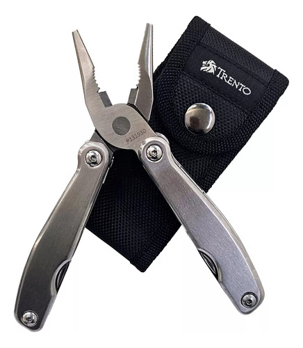 Pinza Multifuncion Multitool Trento Force 15 Herramientas En 1 Acero Inox Color Plateado