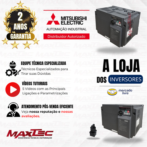 Inversor De Frequência Trifásico 7,5cv 380v Mitsubishi D740