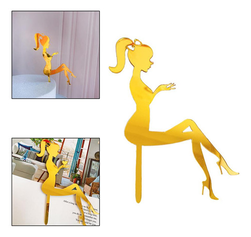 2 Adornos Para Tarta Tacones Altos Para Cupcakes De Dorado