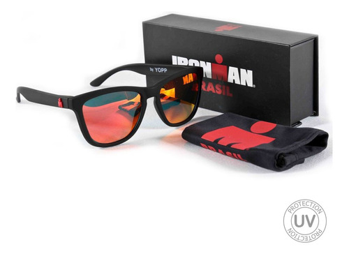 Óculos De Sol Yopp Polarizado Ironman Br - Preto Cor da lente Vermelho