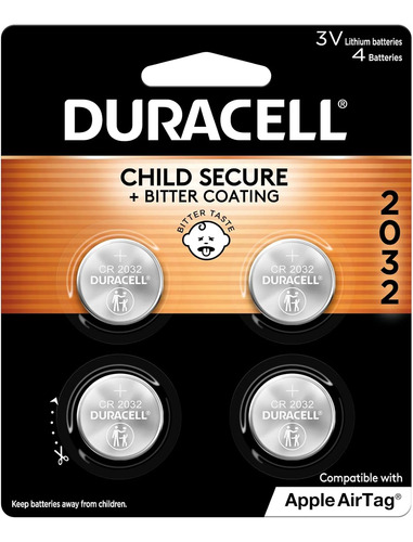 Duracell Batería De Litio 2032. Pilas Para Airtag 4 Pack