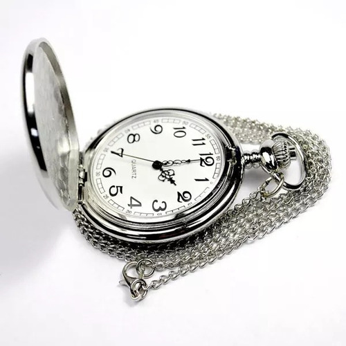 Reloj De Bolsillo 3027a Tica Leontina Acero Inoxidable