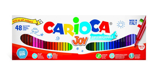 Imagen 1 de 4 de Marcadores Carioca Joy Importados 1/2 Metro X48 Colores
