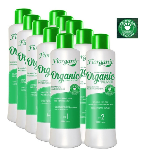 Imagem 1 de 2 de Escova 0% Formol Fiorganic - 500ml - 5 Kits - Fiorganic