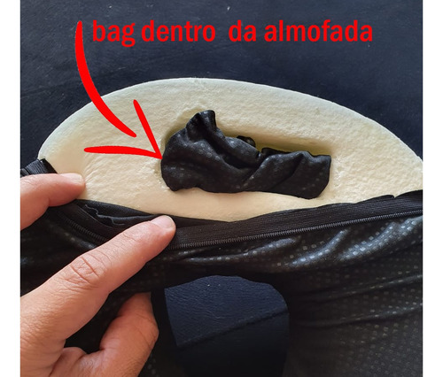 Almofada Nasa Travesseiro Anatomico Pescoço Viagem Botão Bag