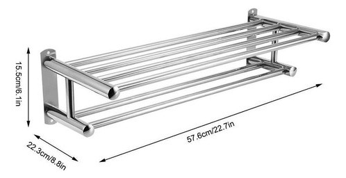 Toallero De Acero Inoxidable U201 Rack Baño Estante Almacena