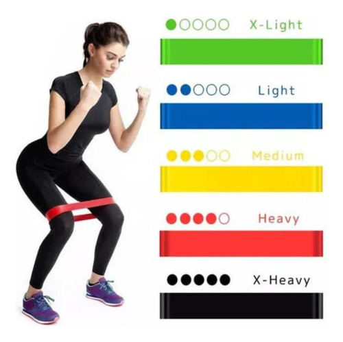 Kit Elástico Extensor Para Exercícios Faixa De Borracha