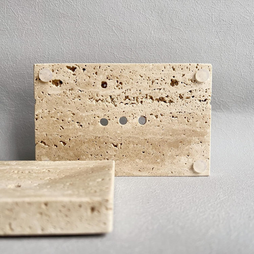 Jabonera De Mármol Real Liso Natural, Soporte Para Esponja F