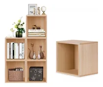 Comprar Librero Organizador Cubos Apilables De Madera Multifuncional