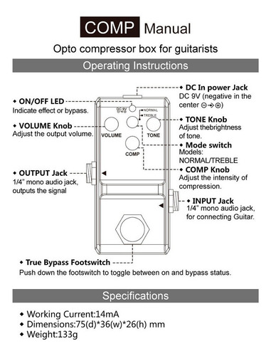 Aa Pedal De Composición Analógica Rowin Ln-333 For Guitarra