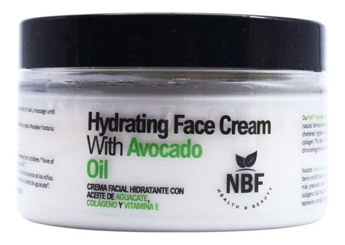 Crema Facial Aceite Aguacate Colágeno 100g Antiedad Nbf Tipo de piel Todas