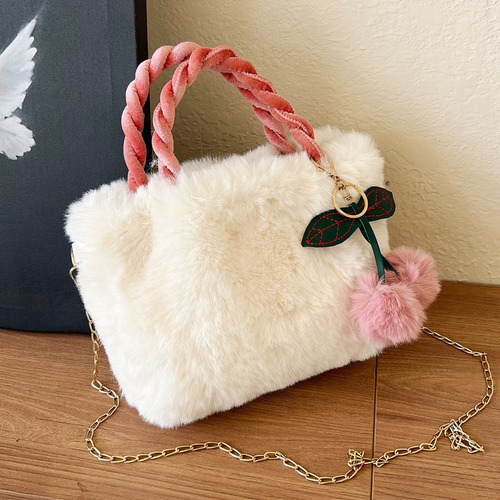 Bolsos De Hombro A La Moda, Bonito Bolso De Peluche Para Niñ