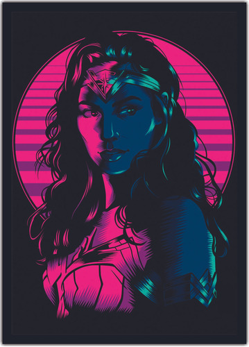 Quadro Decorativo Super Heróis Mulher Maravilha Nerd G02