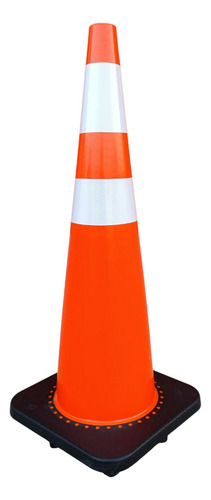 Cono De Tránsito 90cm Con Base De Caucho Qrubber