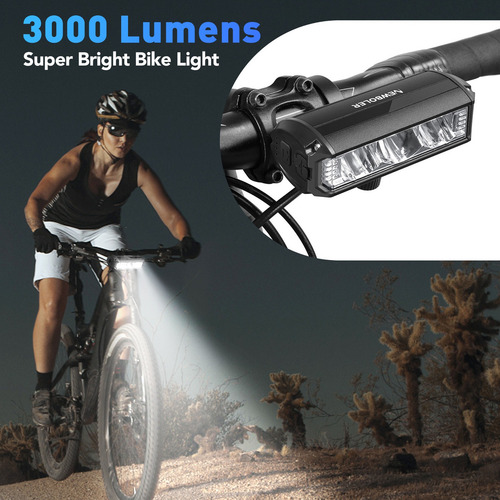 Luz De Bicicleta De 3000 Lúmenes Y 4000 Mah