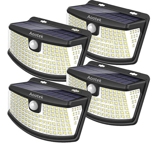 Lámparas Solares Led Con Reflector De 270 Ip65 Paquete 4