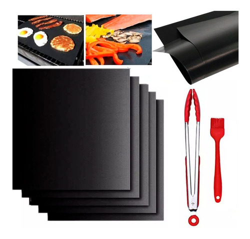 Set Laminas Antiadherentes Bbq Parilla + Accesorios