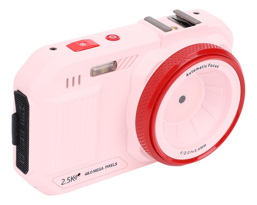 Cámara De Vídeo Digital Rosa Con Doble Pantalla, 48 Mp, Hd,