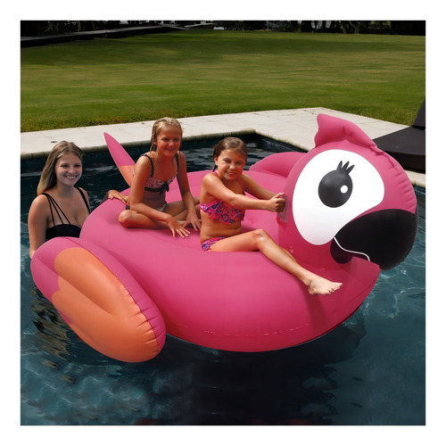 Inflable Salvavidas Gigante Para Alberca Perico Loro Rosa