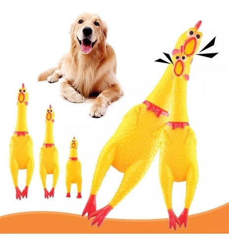 Pollo Juguete De Goma Con Sonido 39cm Para Perros Y Gatos