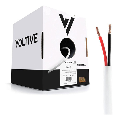 Cable Voltive De Altavoz A Granel De 14 Awg, 500 Pies/bla...