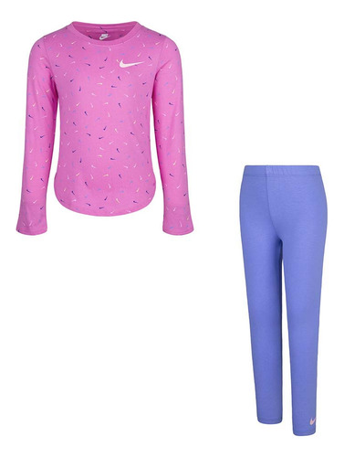 Conjunto Deportivo Nike Aop Se Niñas-azul/rosa