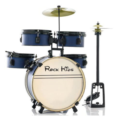 Bateria Com Chimbal Infantil Rmv Azul Completa Pbnc14016
