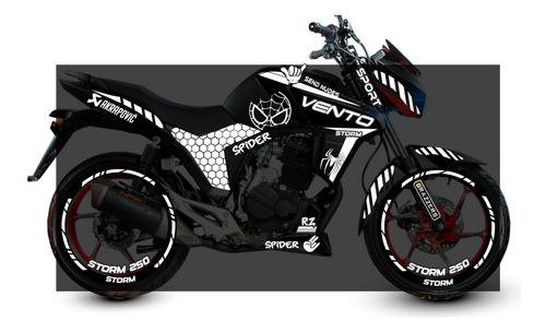 Kit Stickers Calcomanias Reflejantes Vento Storm Tornado 250