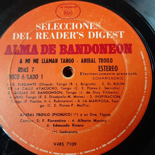 Sin Tapa Disco Alma De Bandoneon 6  Troilo D Arienzo  T0