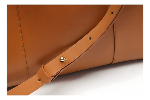 Bolsa Feminina Tote Cora Média Couro Marrom Anacapri Desenho Do Tecido Liso