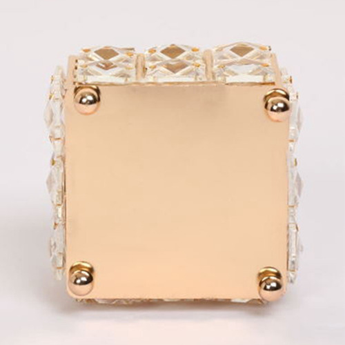 Joyero De Cristal Dorado De Lujo Con Funda De Almacenamiento