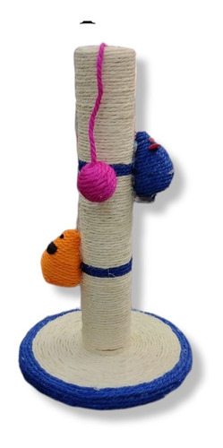 Rascador Para Gatos Juguete 41cm Con Pelota Y Ratitas Sisal