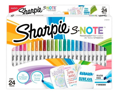 Set Resaltadores Sharpie S. Note Caja X24 Unidades