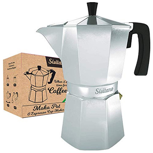 Espresso Maker, 9oz Moka Pot 6 Expresso Cups, Greca Cof...