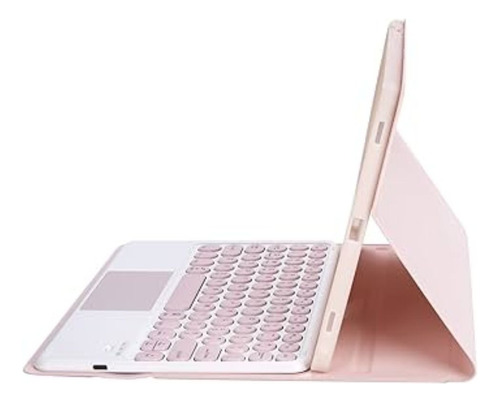 Case iPad 10 Geração Capa Com Teclado Tablet Couro Sintético Cor Rosê