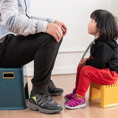 Imagen 3 de 9 de Piso Alzador Niños Multiuso Doble Escalón Azul Hasta 100kg