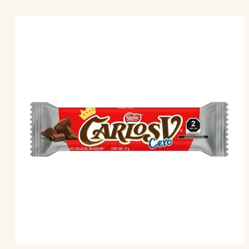2 Pzas Chocolate Carlos V Sin AzĂșcar 17 G