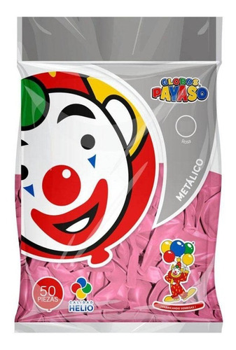 Globos Payaso Metalicos 50 Pzas #12 Elige Color Para Fiesta Color Rosa