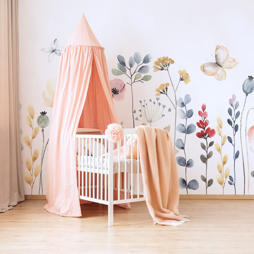 Imagem 3 de 4 de Papel De Parede Painel Floral Aquarela 8 Rolos - 12m²