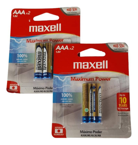 Pilas Alcalinas Aaa Maxell X 2 Blister Precio Publicado