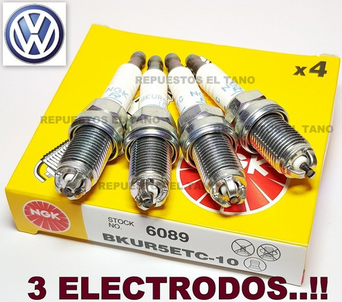 Juego De Bujias Volkswagen Fox 1.6 8v Ngk 3 Electrodos