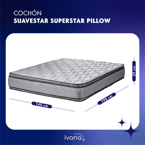 Imagen 2 de 10 de Colchon 2 Plazas Suavestar Superstar Pillow 140 X 190