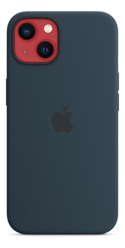 Capa Com Magsafe Para iPhone 13 Apple, Silicone Azul-abissal