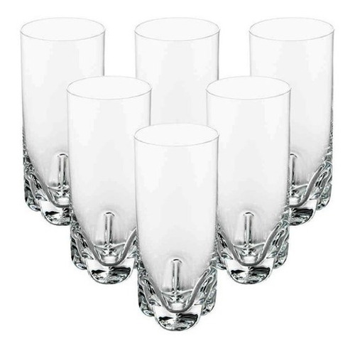 Imagen 5 de 6 de Vasos Cristal Bohemia Trago Largo 450ml Trio Set X 6