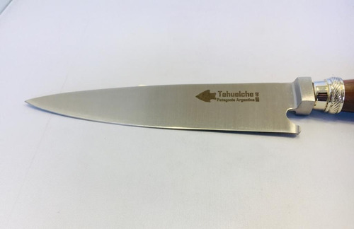 Imagen 4 de 5 de Cuchillo Artesanal Tehuelche 15 Cm / Acero Inox 440 Y Alpaca